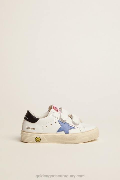 niños Juniors de la vieja escuela con estrella azul y lengüeta de talón azul oscuroGolden Goose 02H6852