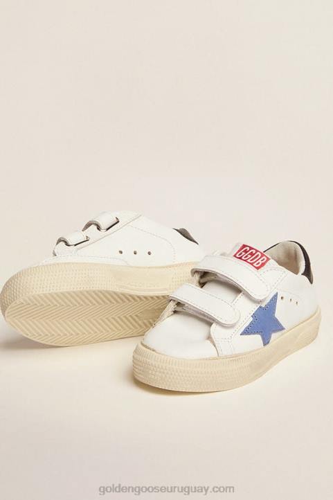 niños Juniors de la vieja escuela con estrella azul y lengüeta de talón azul oscuroGolden Goose 02H6852