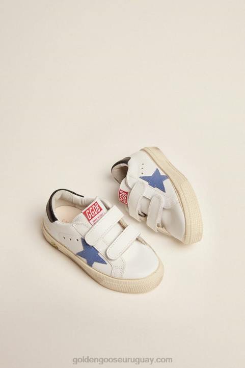 niños Juniors de la vieja escuela con estrella azul y lengüeta de talón azul oscuroGolden Goose 02H6852