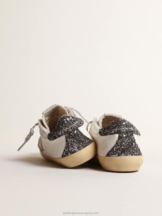 niños super-star junior con estrella de color avellana y refuerzo del talón con purpurinaGolden Goose 02H6846